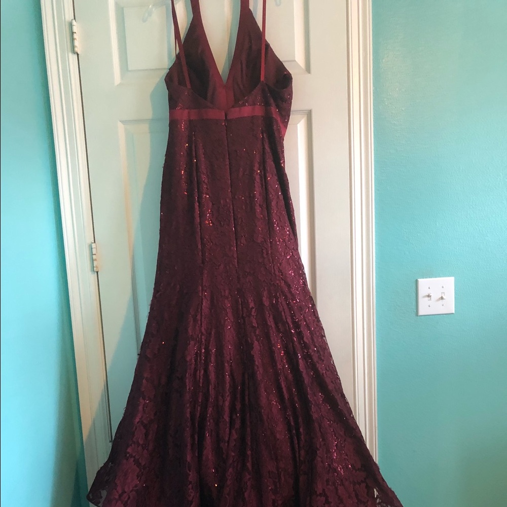 Plus-Size Beautiful Formal Burgundy Wine Dress